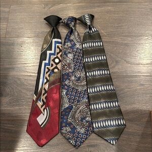 David Taylor Elegant Men's snap on Tie Set of 3- Multicolor 3:11